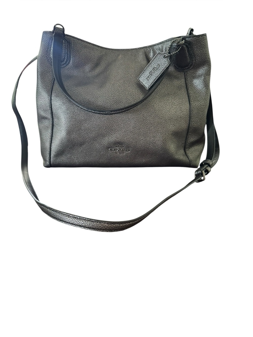🔥 closet clean out 🔥 -Coach Edie Shoulder Bag — Dark Silver Metallic Pebble